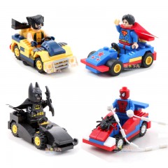 Marvel & DC Heroes LEGO with Vehicles - Wolverine, Superman, Batman, Spiderman